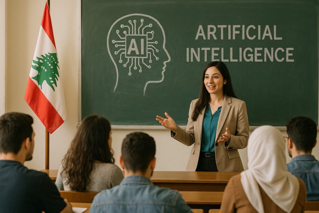 صورة تظهر مدارس لبنان في ظل الذكاء الاصطناعي 